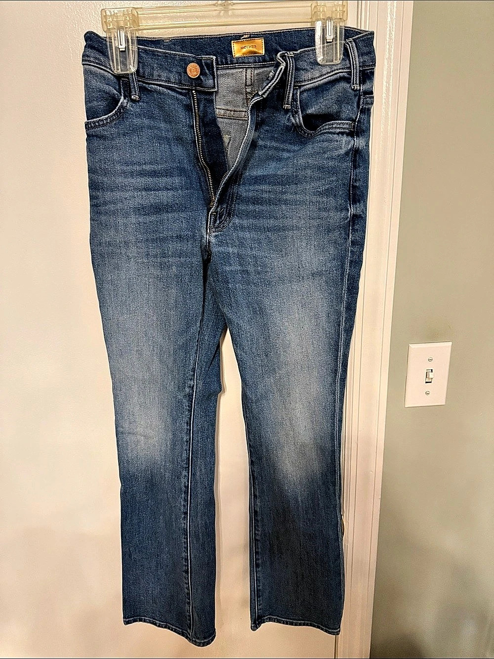 MOTHER The Hustler Flood High Rise Cropped Flare Jeans Size 26